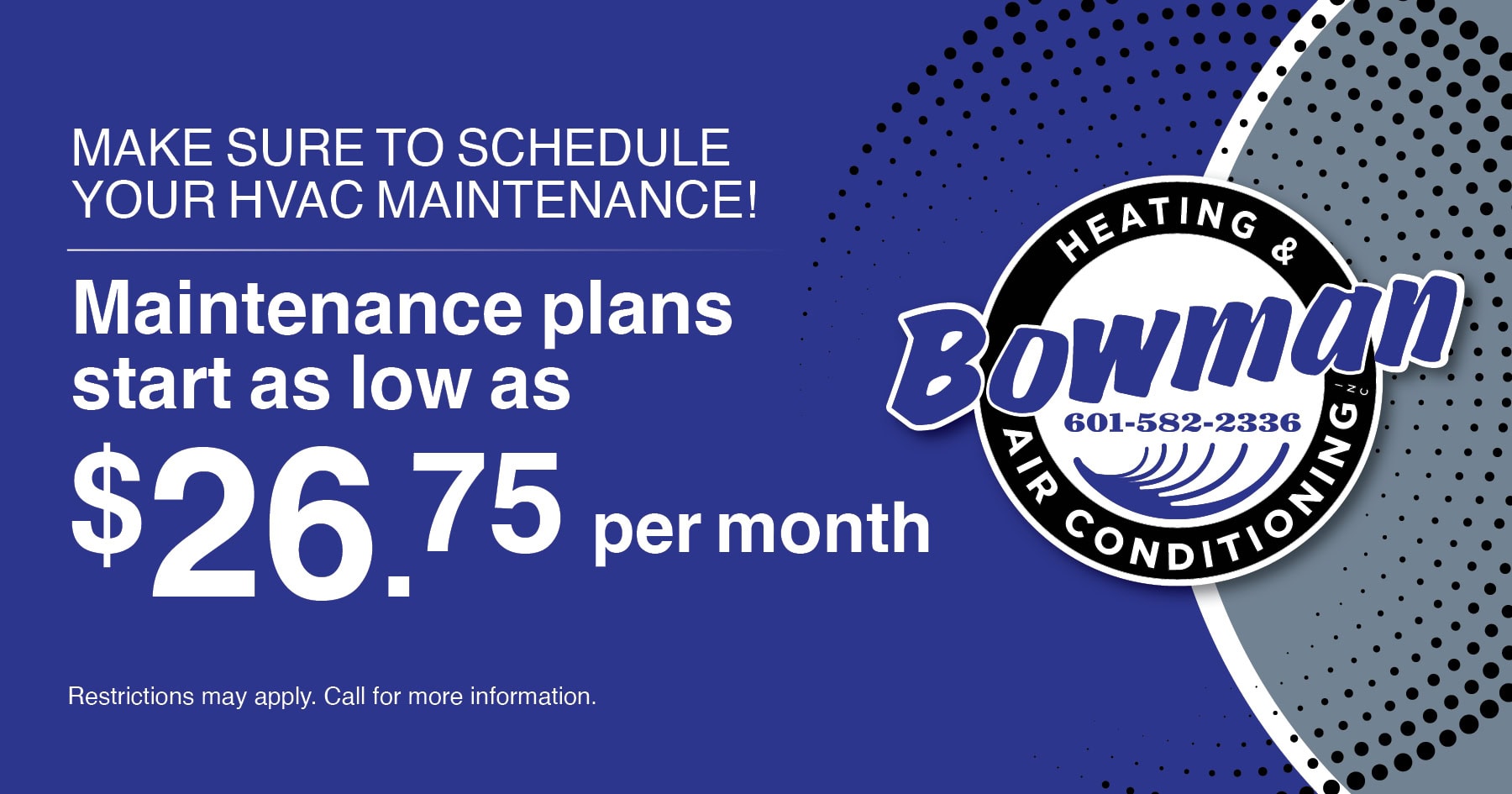 Maintenance Plans for as low as $26.75 per month.